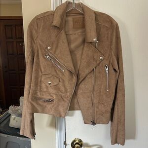 Blank NYC Tan Suede Moto Jacket